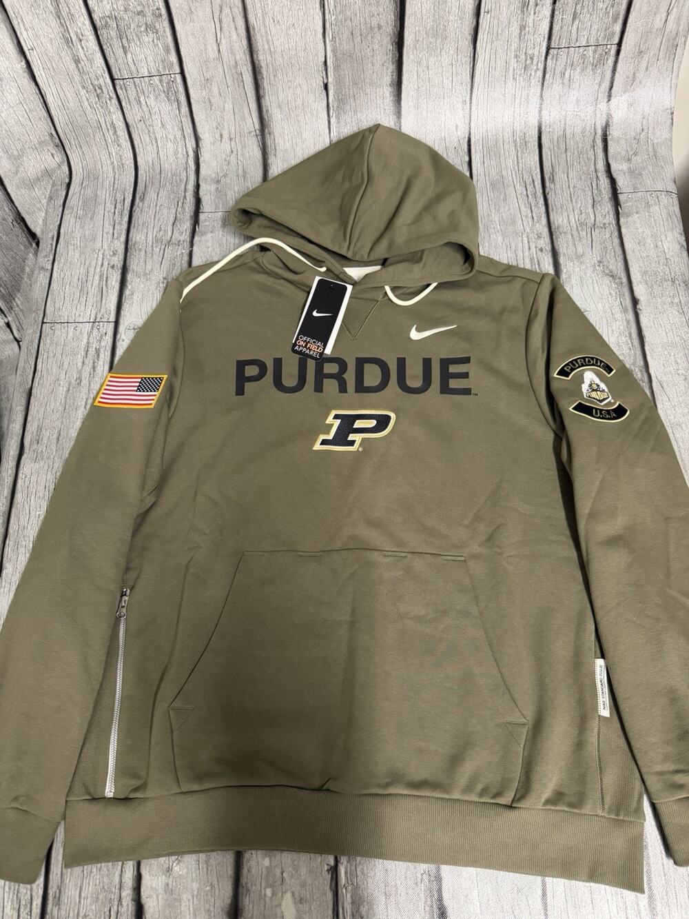 NWT Mens NIKE PURDUE BOILERMAKERS 2025 Military Appreciation Dri-FIT Hoodie XL